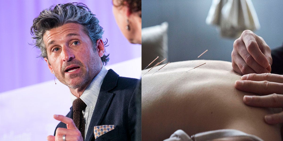 Patrick Dempsey's cancer center offers acupuncture, and he swears by the needle treatments himself, too